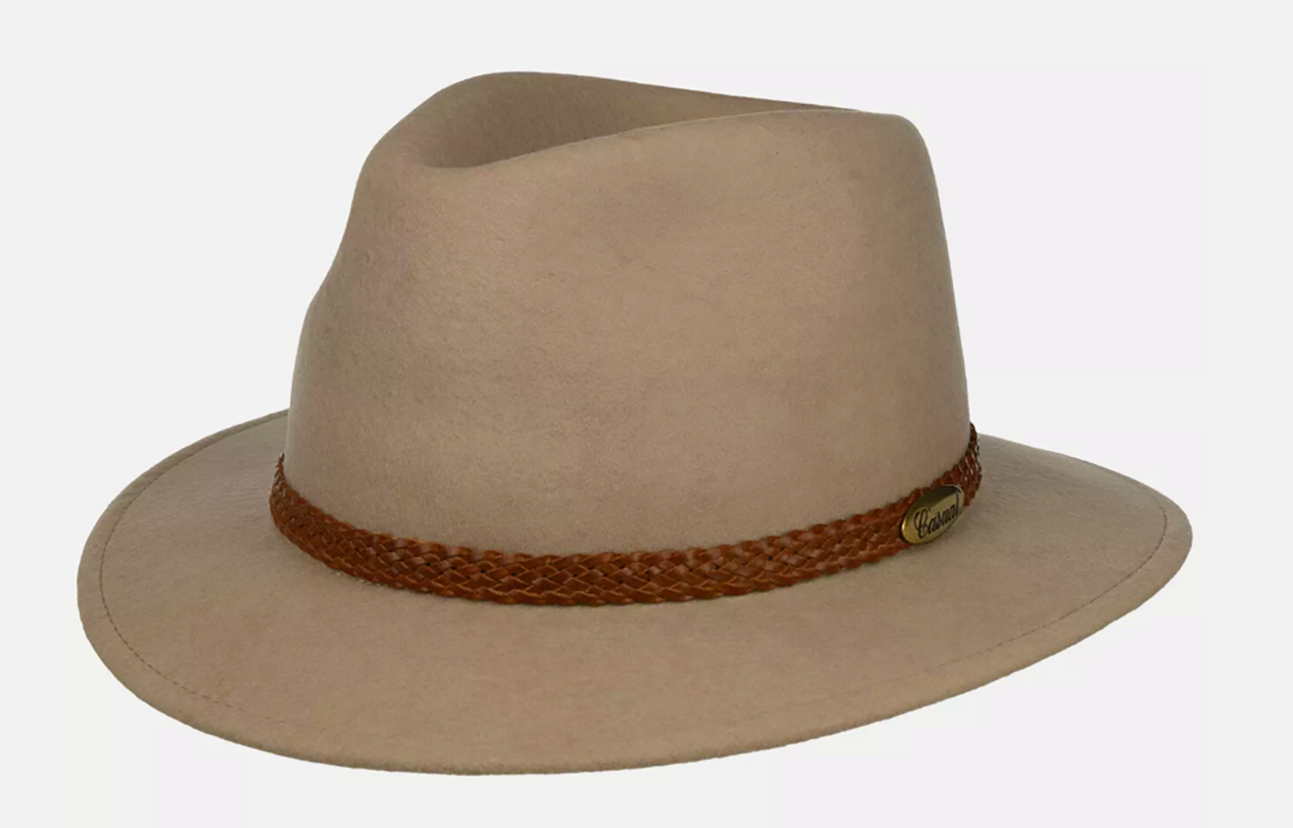 Fiebig Casual Traveller Wollfilzhut - Knautschbar - Wasserabweisend - Made in Italy - Beige
