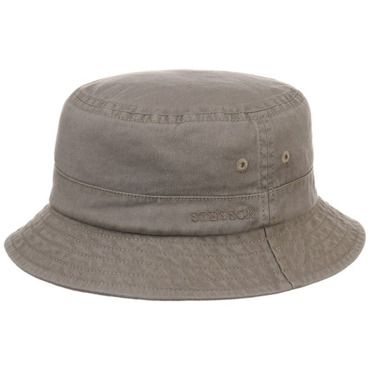Stetson Bucket Cotton  - Anglerhut aus 100% Baumwolle - Grau