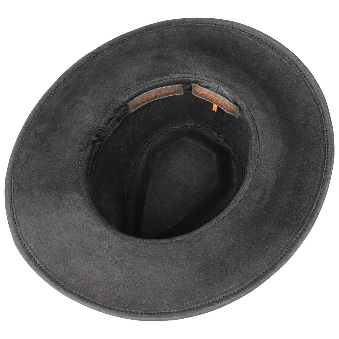 Stetson Buffalo Leder-Hut - Westernhut - Büffel-Leder - Wasserabweisend - Schwarz