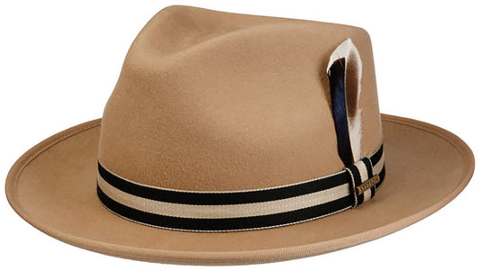 Stetson Adelaide Woolfelt Fedora - Wollfilzhut - Knautschbar / Wasserfest - Braun