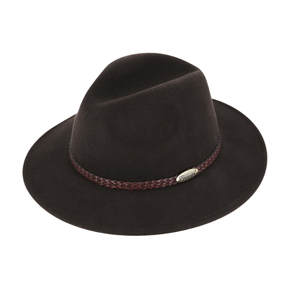 Fiebig Casual Traveller Wollfilzhut - Knautschbar - Wasserabweisend - Made in Italy - Braun