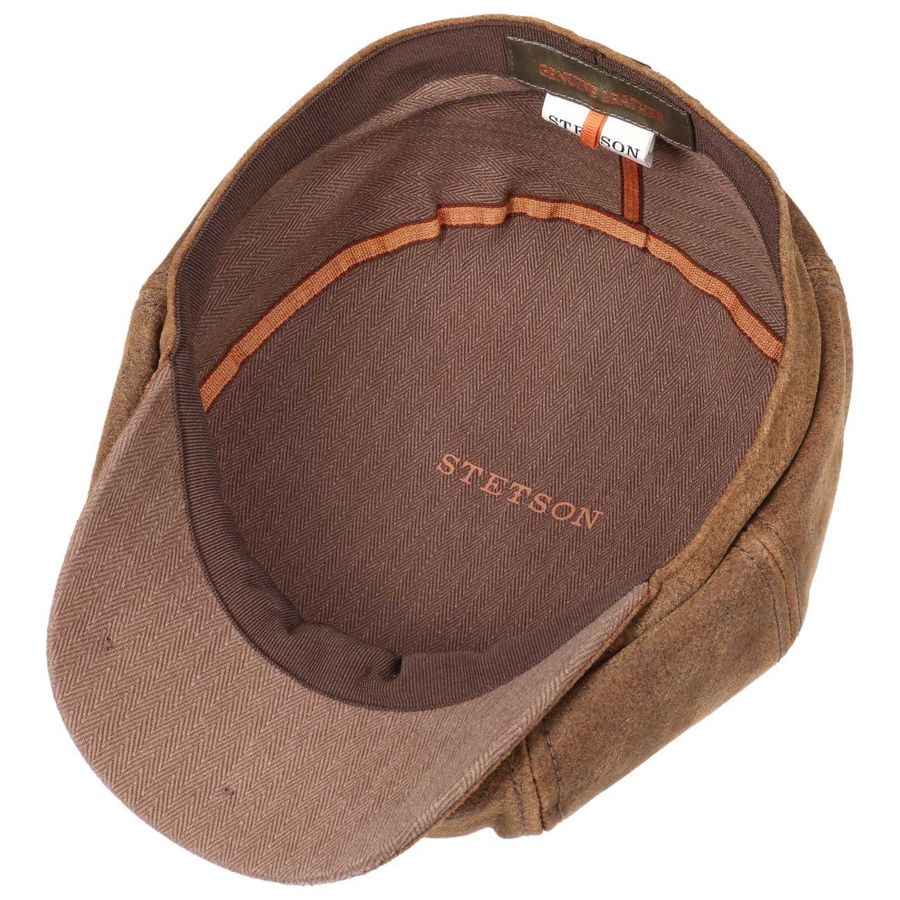 Stetson Hatteras Burney Leder - Schirmmütze aus Leder - 6-teilig - Pigskin - Hellbraun