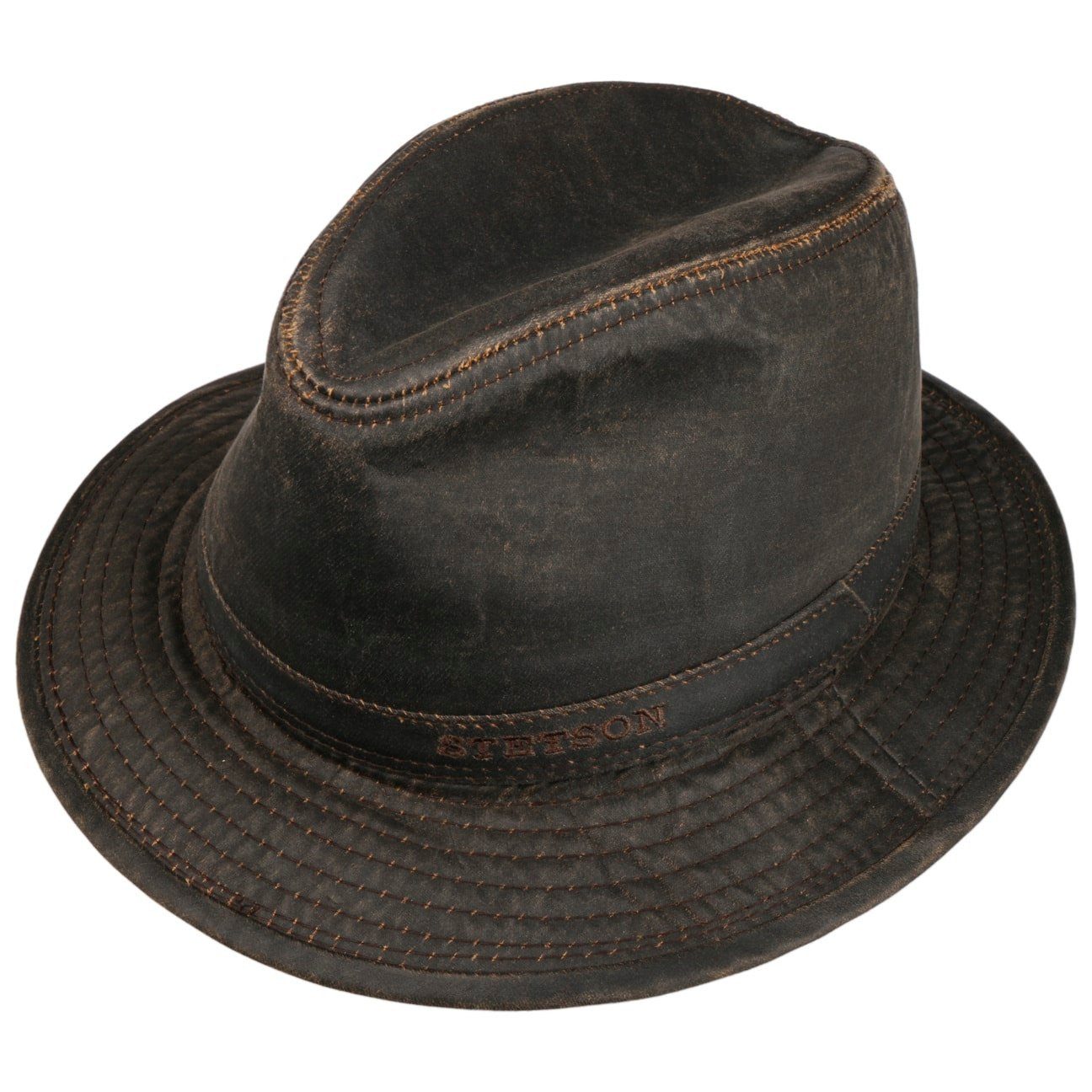 Stetson Berico Vintage Hut - Old Cotton - mit Ohrenklappen - Braun