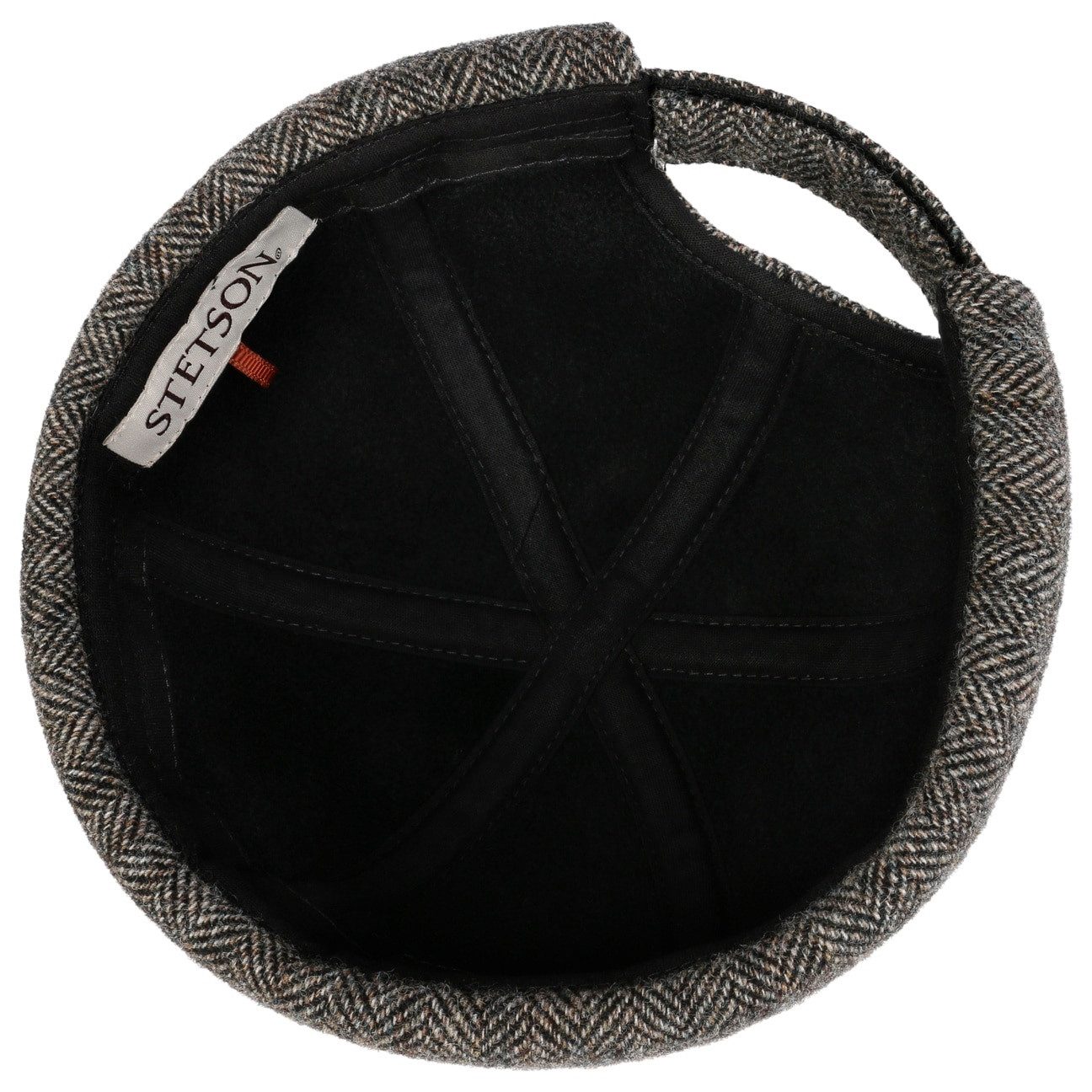 Stetson Docker Woolrich - Fischgrat - Dockercap aus 100% Wolle - 333 - Braun/Grau