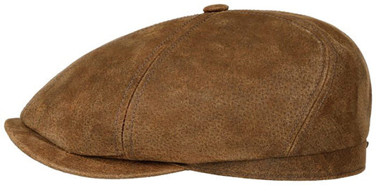 Stetson Brooklin Burney Leder - Schirmmütze aus Leder - 6-teilig - Pigskin - Hellbraun