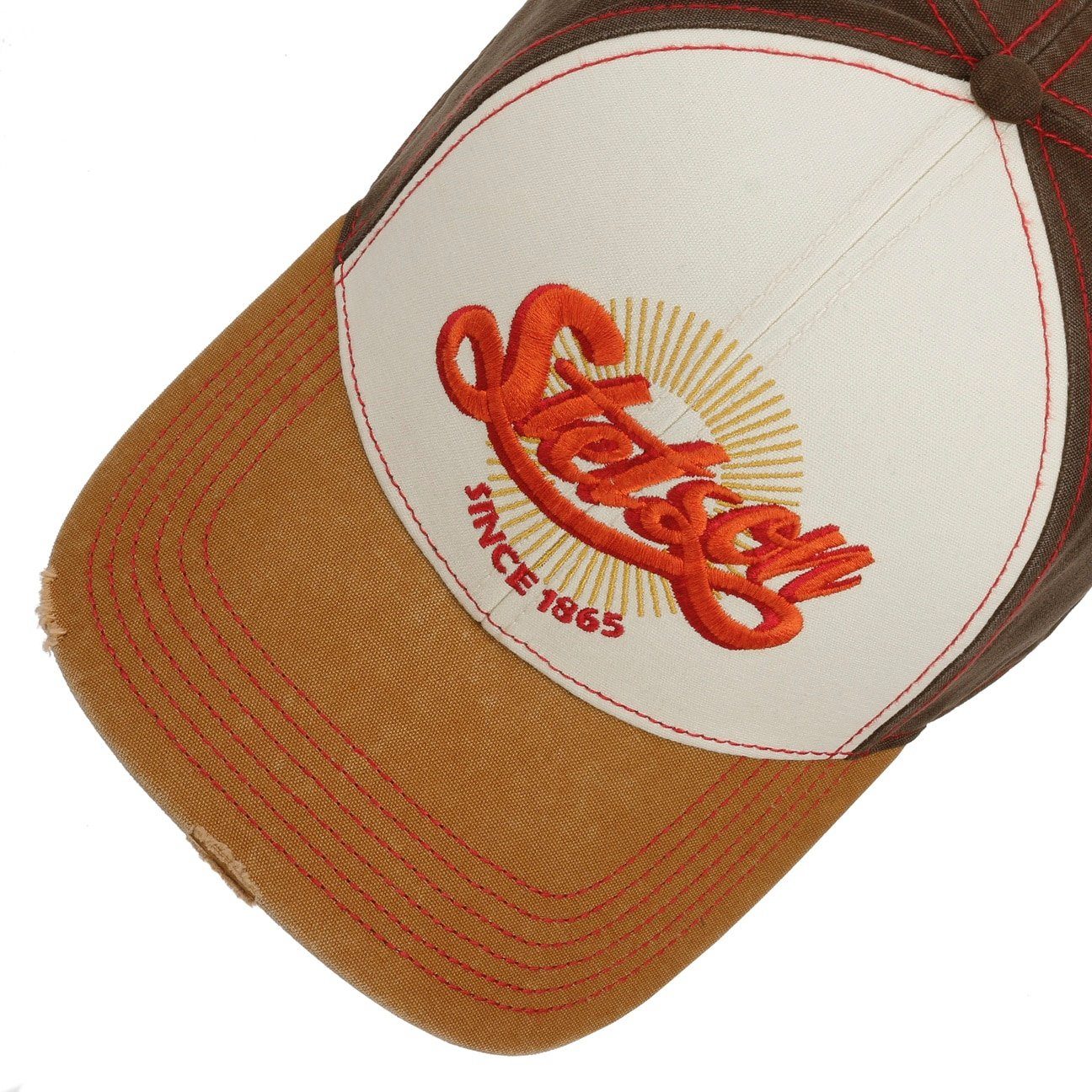 STETSON Baseball Cap Vintage Distressed Braun