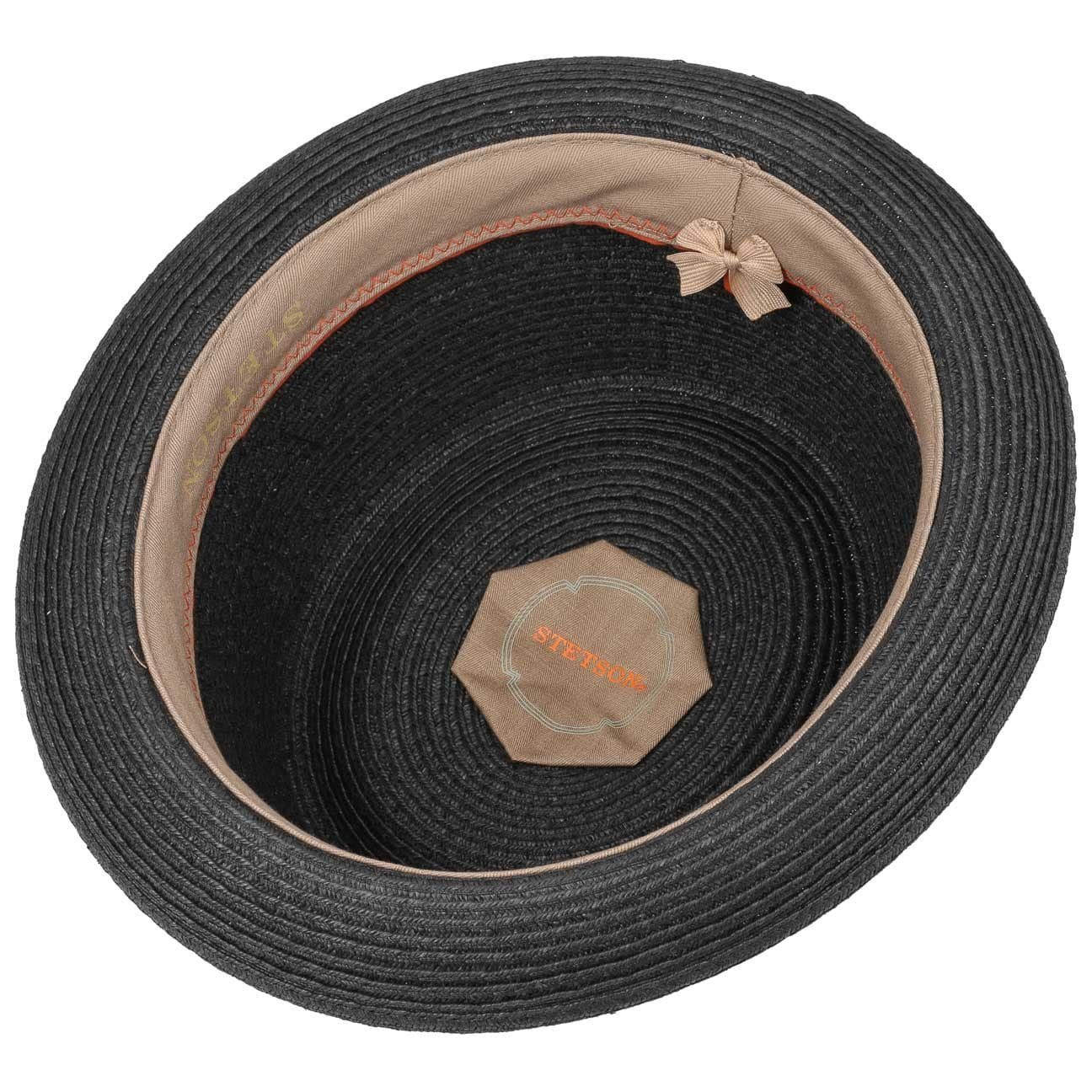 Stetson Dawson Pork Pie - Toyo Strohut - Aus 100% Viskose- Mit UV-Schutz 40 - Schwarz