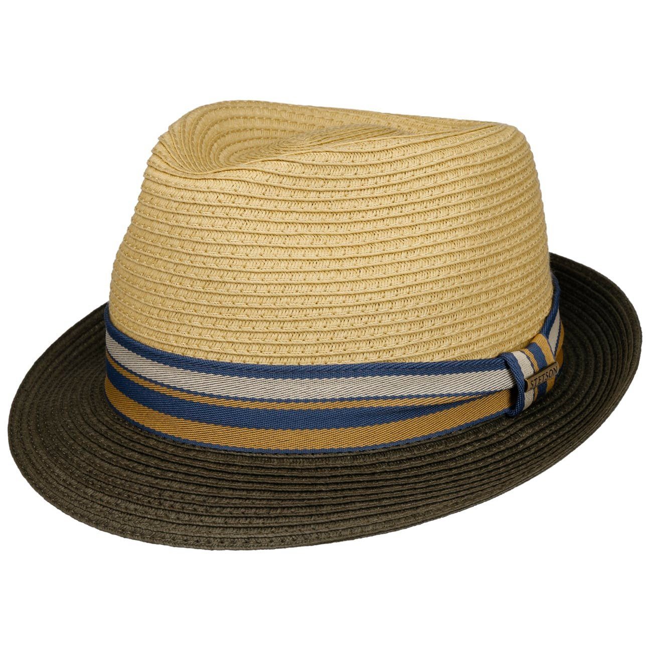 Stetson Licano Trilby - Toyo Strohut - Aus 100% Viskose- Mit UV-Schutz 40 - Natur/Oliv