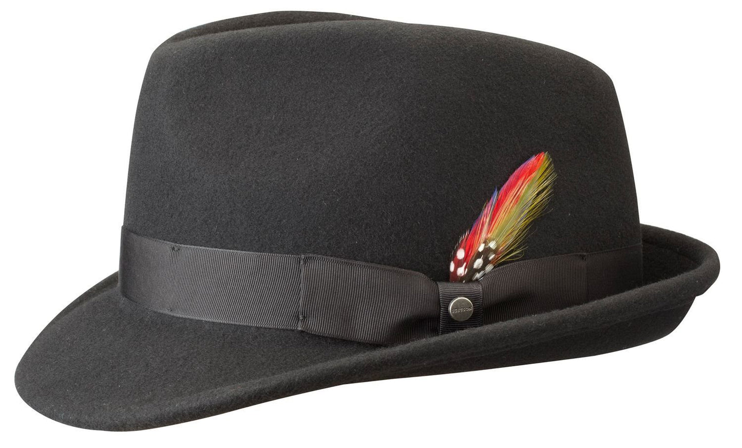 Stetson Elkader Woolfelt Trilby - Knautschbar - Wasserabweisend - Futter aus Baumwolle - Schwarz