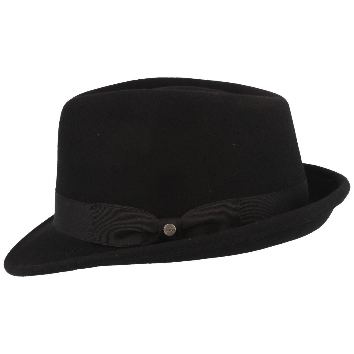 Stetson Elkader Woolfelt Trilby - Knautschbar - Wasserabweisend - Futter aus Baumwolle - Schwarz