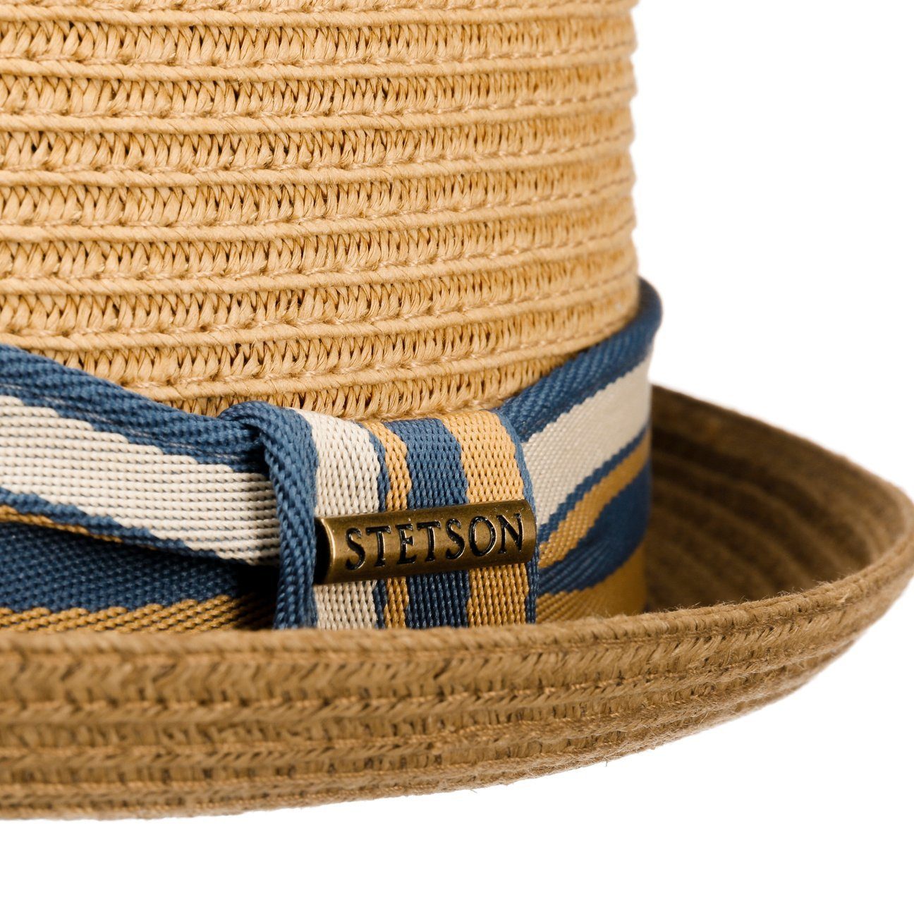 Stetson Licano Pork Pie - Toyo Strohut - Aus 100% Viskose- Mit UV-Schutz 40 - Braun