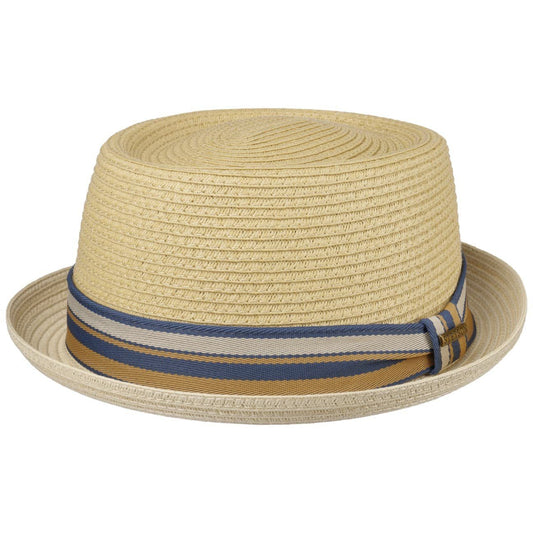 Stetson Licano Pork Pie - Toyo Strohut - Aus 100% Viskose- Mit UV-Schutz 40 - Natur
