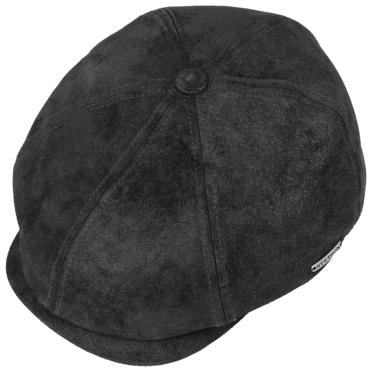 Stetson Brooklin Leder - McCook - Schirmmütze aus Leder - 6-teilig - Pigskin - Schwarz