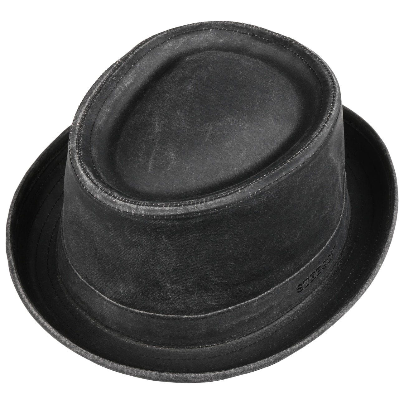 Stetson Odenton Vintage Pork Pie - Old Cotton - Futter aus Baumwolle - Schwarz