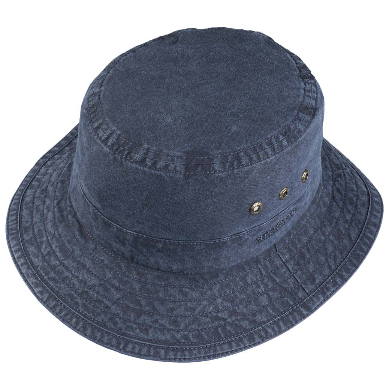 Stetson Reston Organic Bucket - Nachhaltig - Anglerhut aus 100% organischer Baumwolle - Blau