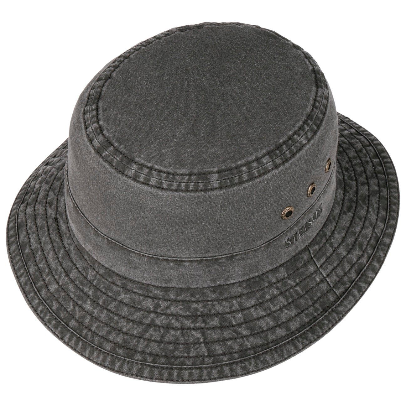Stetson Reston Organic Bucket - Nachhaltig - Anglerhut aus 100% organischer Baumwolle - Schwarz