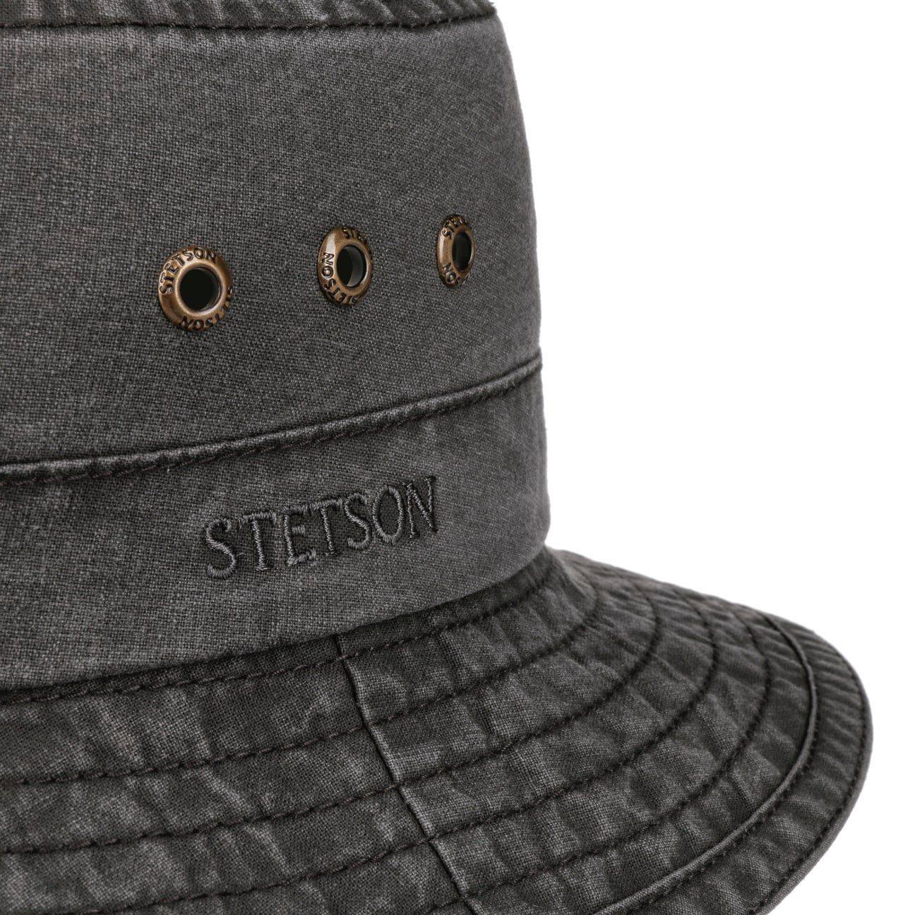Stetson Reston Organic Bucket - Nachhaltig - Anglerhut aus 100% organischer Baumwolle - Schwarz