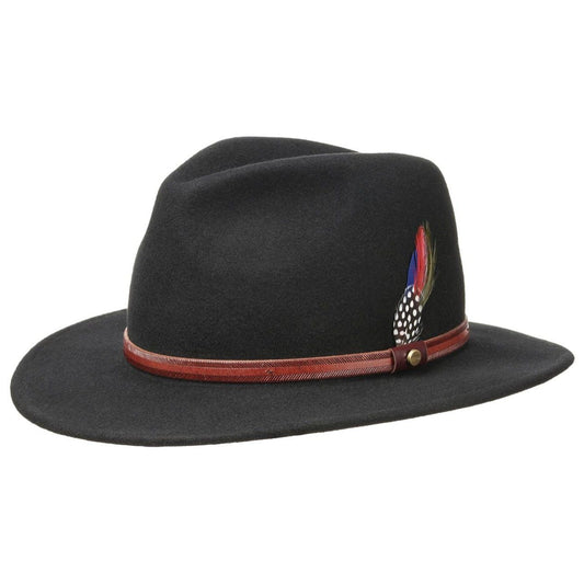 Stetson Rantoul Woolfelt Traveller - Wollfilzhut - Knautschbar / Wasserfest - Schwarz