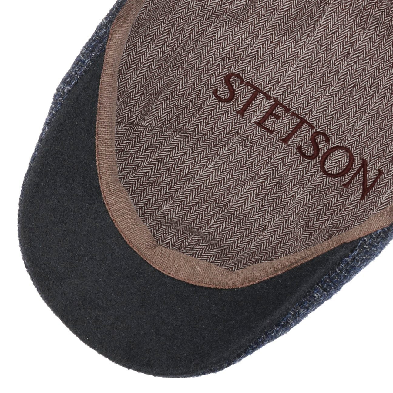Stetson Texas Shetland - Duck Cap aus 100% Shetland-Wolle - Blau