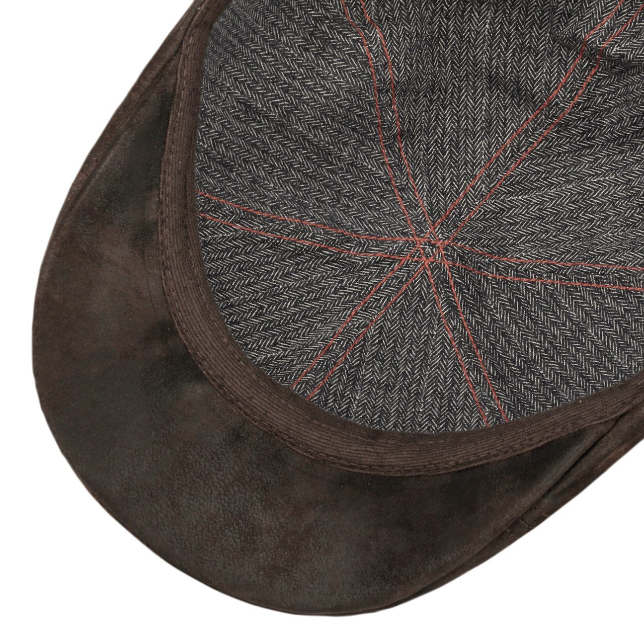 Stetson Texas Leder - Flatcap aus Leder - Duck Cap - Pigskin - Braun