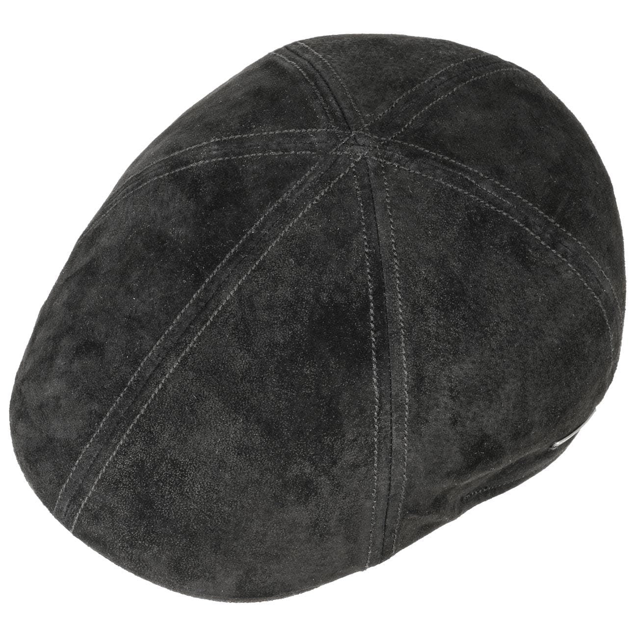 Stetson Texas Leder - Flatcap aus Leder - Duck Cap - Pigskin - Schwarz
