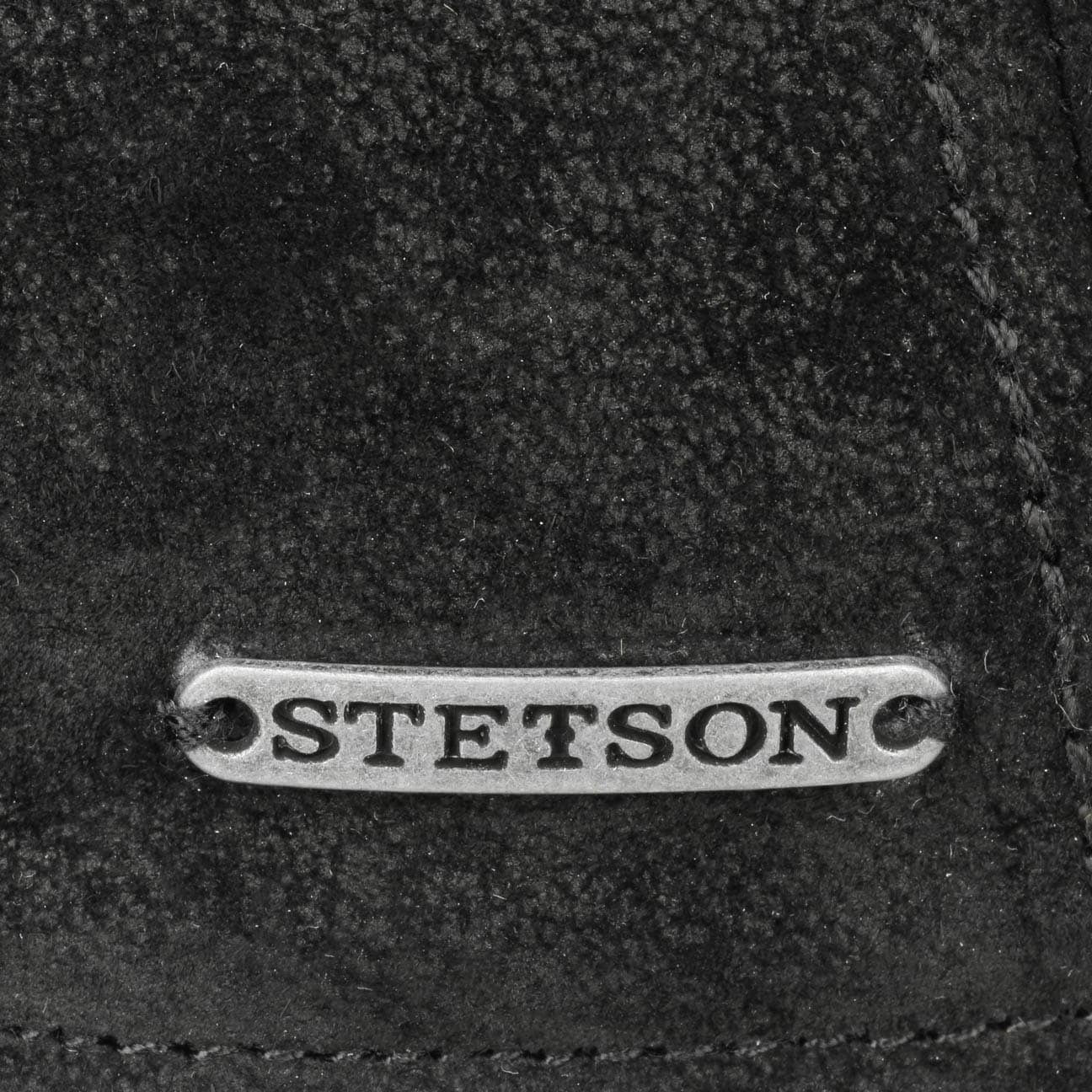 Stetson Texas Leder - Flatcap aus Leder - Duck Cap - Pigskin - Schwarz