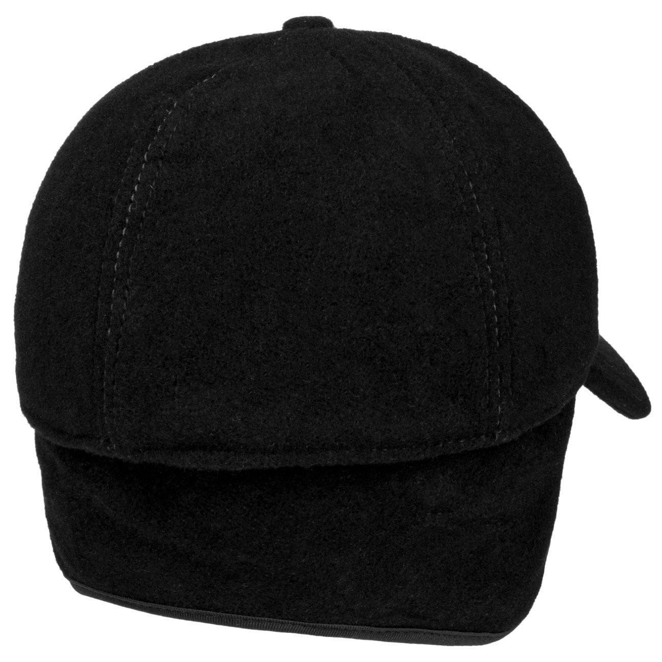 Stetson Vaby Wolle Kaschmir Basecap - mit Ohrenklappen - Schwarz