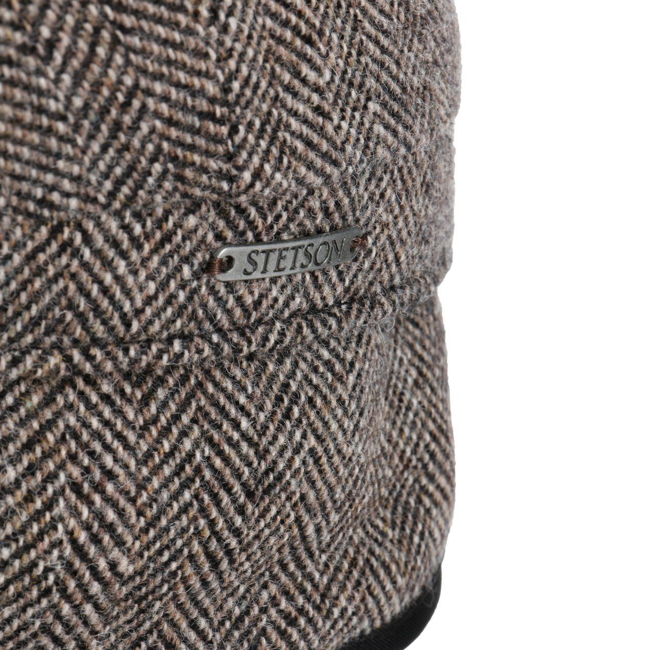 Stetson Hatteras Woolrich Earflaps - Fischgrat - Schirmmütze aus 100% Wolle - mit Ohrenklappen - 333 - Dunkelbraun