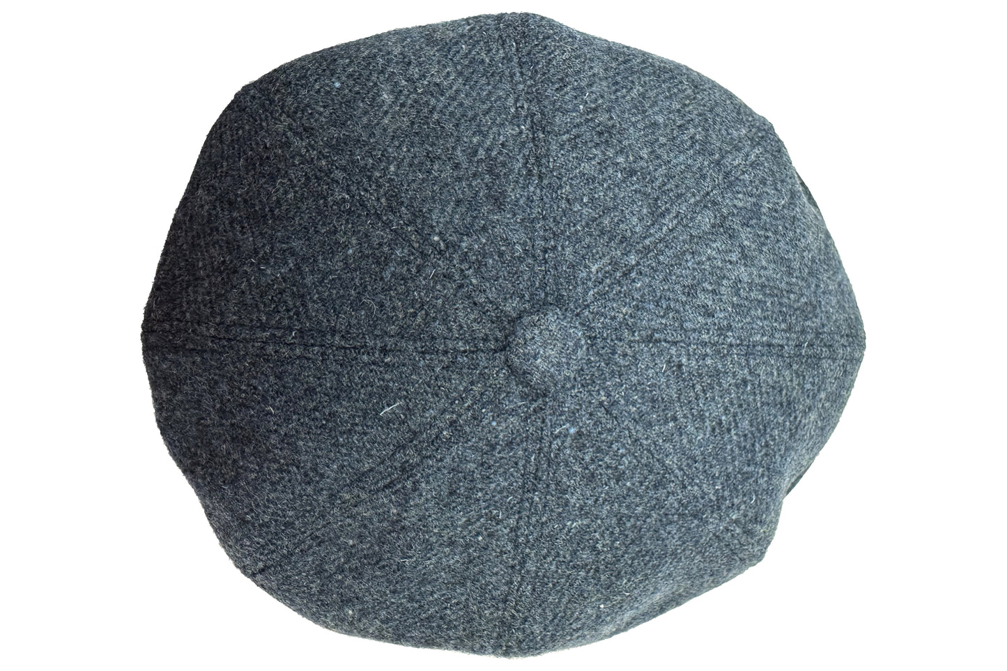 Fiebig 8-Panel Shetland Wolle Donegal Ballonmütze - Donegal-Muster - Jeansblau