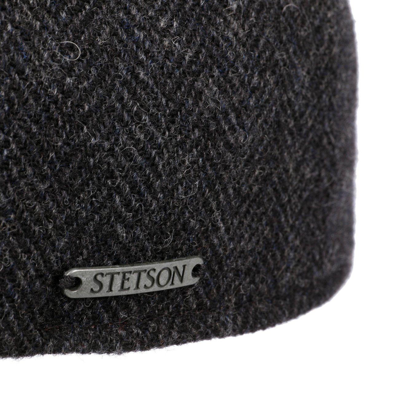 Stetson Texas Woolrich Duck Cap - Fischgrat - Cap aus 100% Wolle - 311 - Dunkelgrau