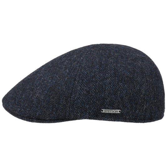 Stetson Texas Woolrich Duck Cap - Fischgrat - Cap aus 100% Wolle - 321 - Dunkelblau