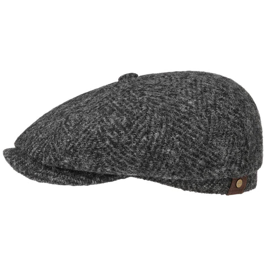 Stetson Hatteras Virgin Wool - Fischgrat - Schirmmütze aus 100% Schurwolle - 331 - Schwarz/Grau