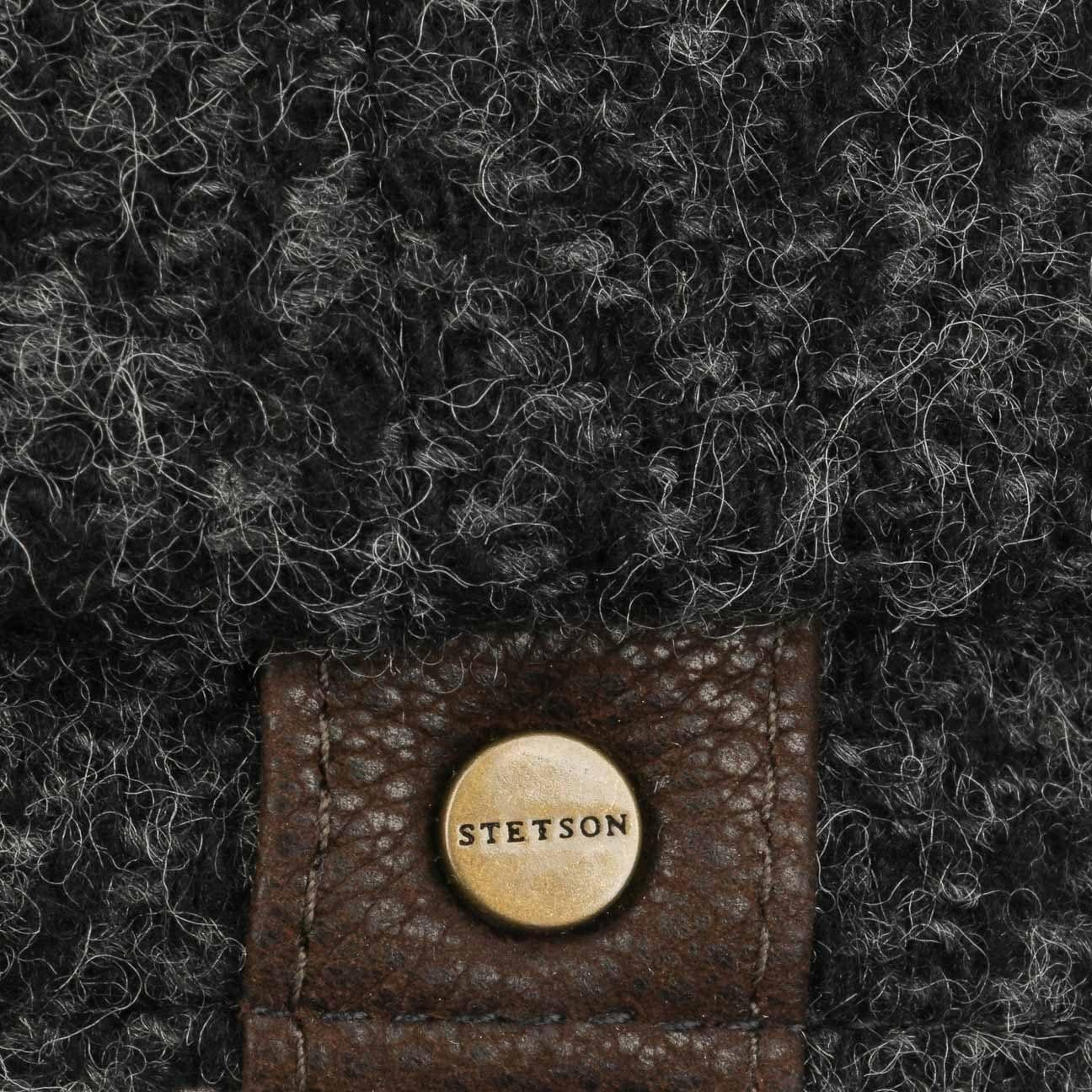 Stetson Hatteras Virgin Wool - Fischgrat - Schirmmütze aus 100% Schurwolle - 331 - Schwarz/Grau