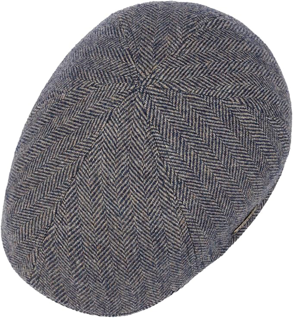 Stetson Texas Woolrich Duck Cap - Fischgrat - Cap aus 100% Wolle - 372 - Blau-Beige