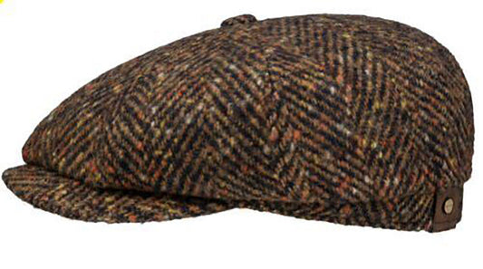 Stetson Hatteras Virgin Wool - Fischgrat - Schirmmütze aus 100% Schurwolle - 372 - Dunkelbraun