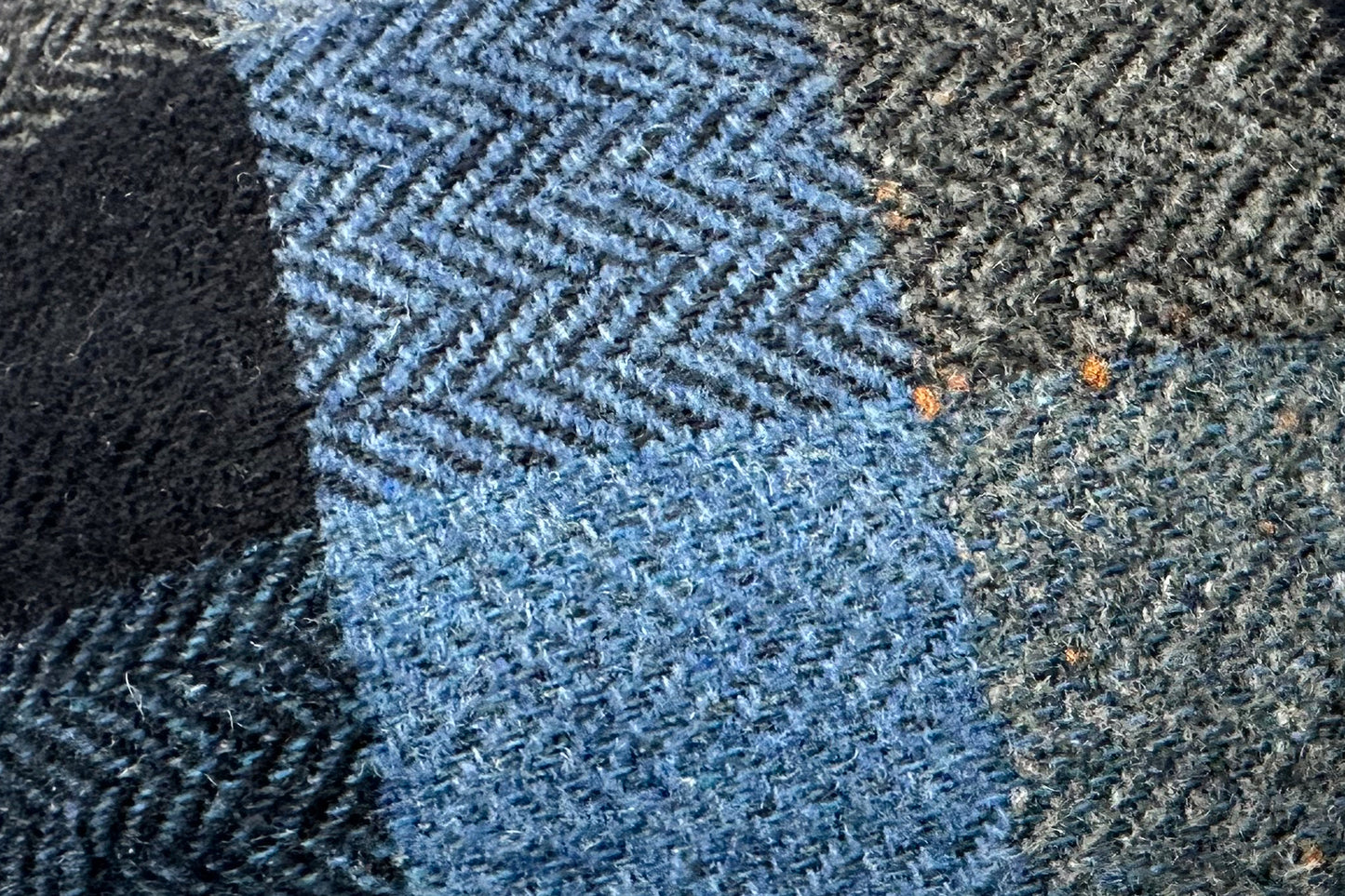 Fiebig Wool Herringbone Check Flatcap - Karo-Fischgrat-Muster - Blau