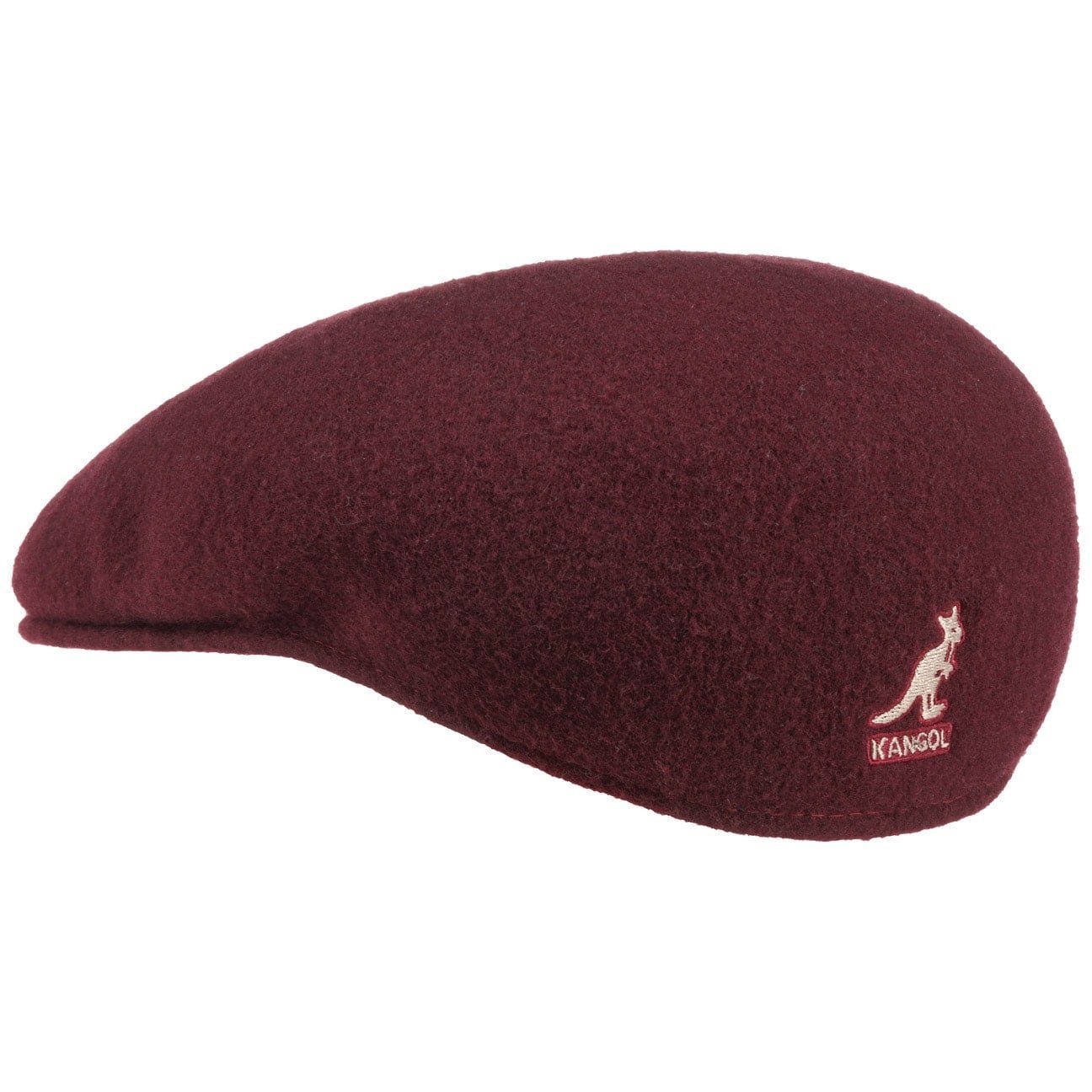 Kangol 504 Wolle Flatcap Schiebermütze - Vino - Weinrot