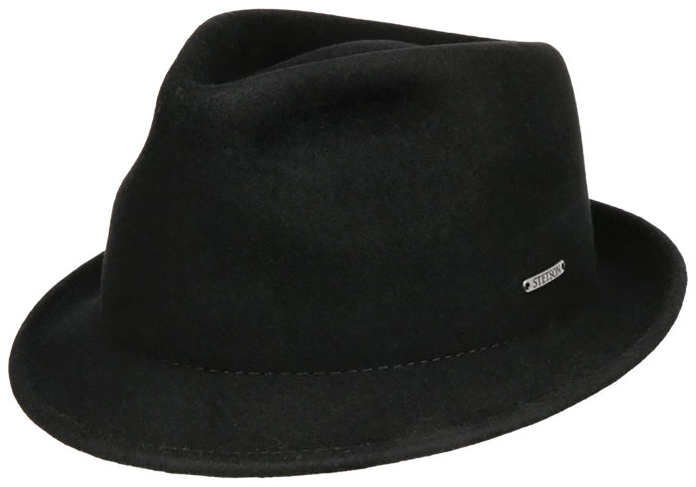 Stetson Clean Woolfelt Trilby -  Knautschbar - Wasserabweisend - Futter aus Baumwolle - Schwarz