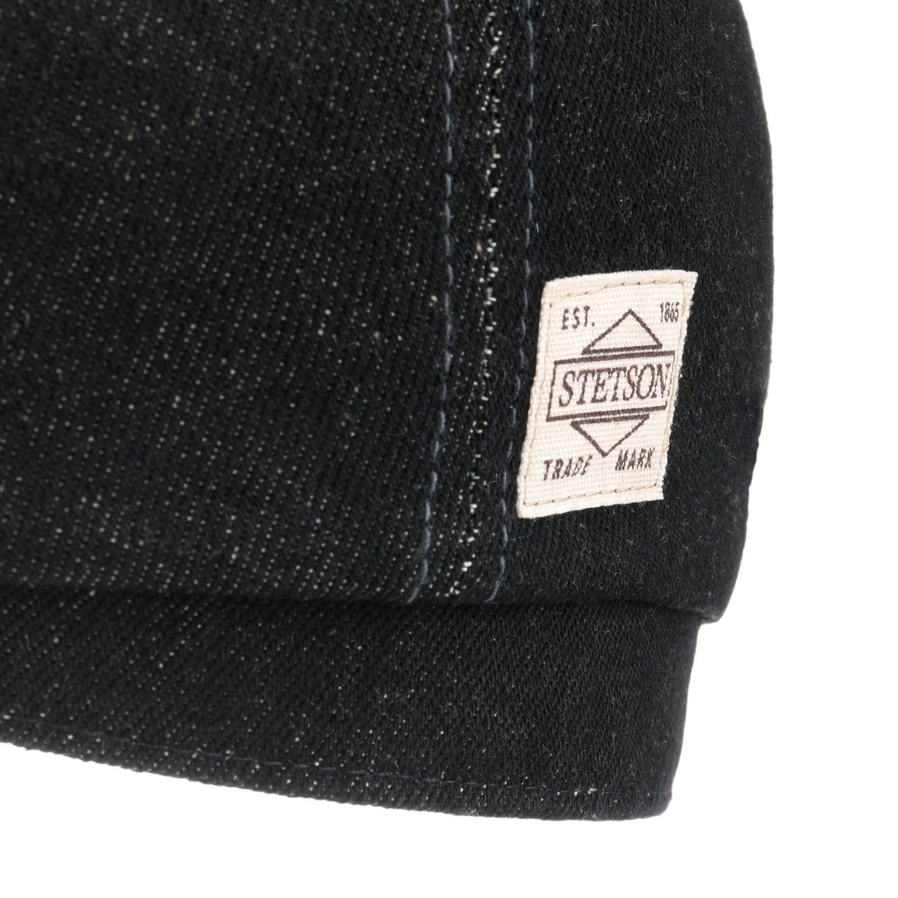 Stetson Hatteras Denim Pure - Flatcap aus Baumwolle - 8-Panel - Schwarz
