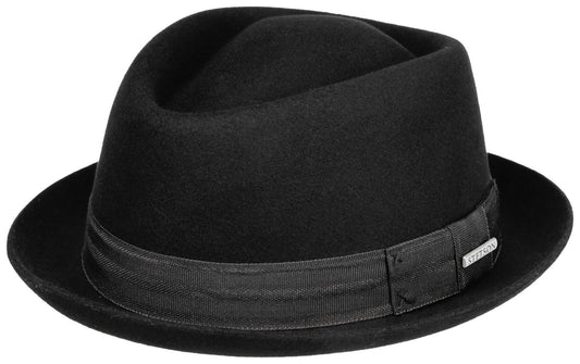 Stetson Diamond Woolfelt -  Knautschbar - Wasserabweisend - Futter aus Baumwolle - Schwarz