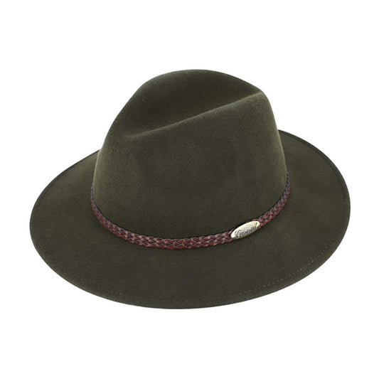 Fiebig Casual Traveller Wollfilzhut -  Knautschbar - Wasserabweisend - Made in Italy - Oliv