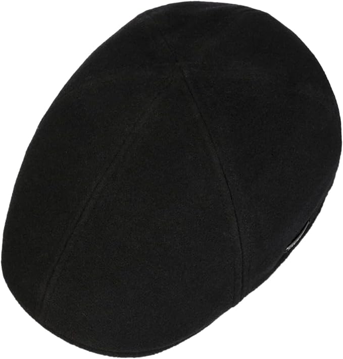 Stetson Texas Wool Cashmere - Duck Cap mit Kaschmir Ohrenklappen - Schwarz