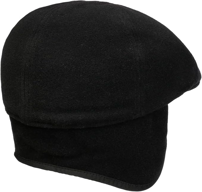 Stetson Texas Wool Cashmere - Duck Cap mit Kaschmir Ohrenklappen - Schwarz
