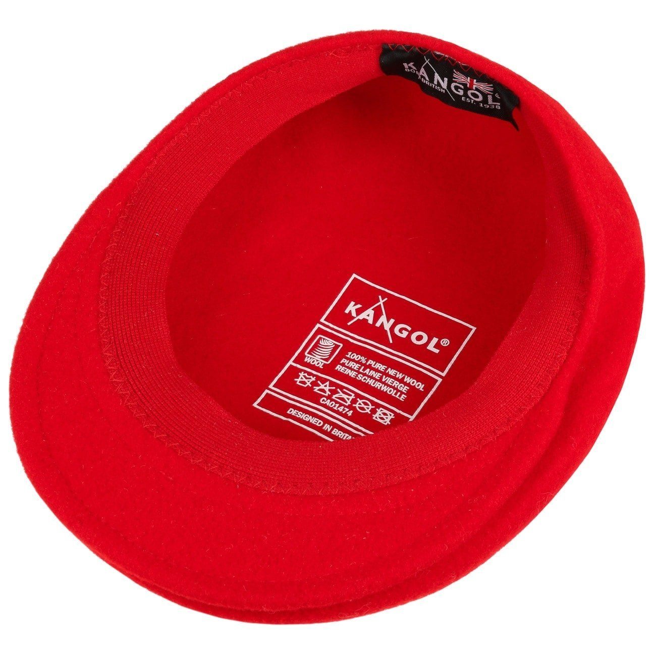 Kangol 504 Wolle Flatcap Schiebermütze - Red - Rot
