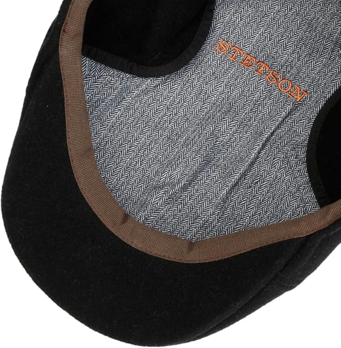 Stetson Texas Wool Cashmere - Duck Cap mit Kaschmir Ohrenklappen - Schwarz