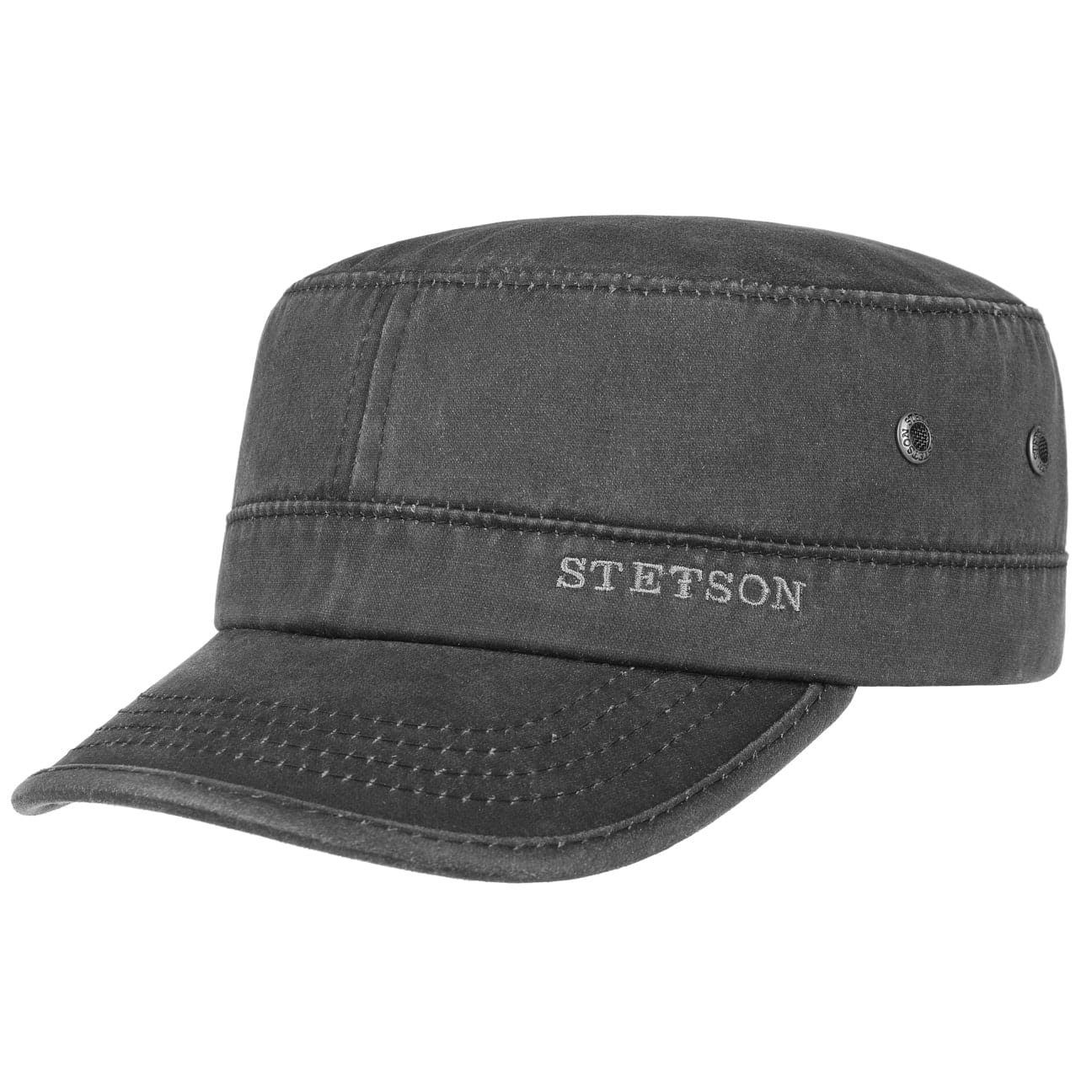 Stetson Army Cap Datto Vintage - aus Baumwolle/Polyester (Distressed Material) - 1 - Schwarz