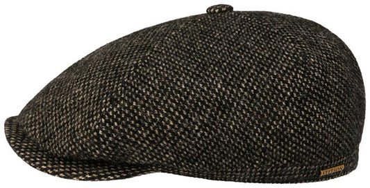Stetson Brooklin Wool - Meliert - Schirmmütze aus 100% Wolle - 17 - Schwarz-Beige
