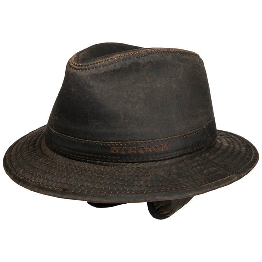 Stetson Berico Vintage Hut - Old Cotton - mit Ohrenklappen - Braun