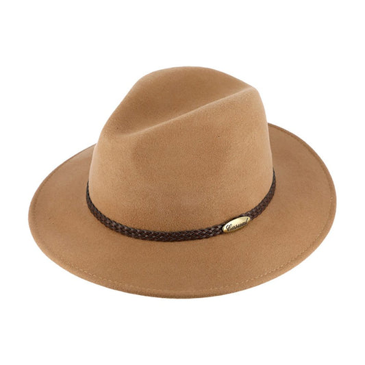 Fiebig Casual Traveller Wollfilzhut -  Knautschbar - Wasserabweisend - Made in Italy - Beige