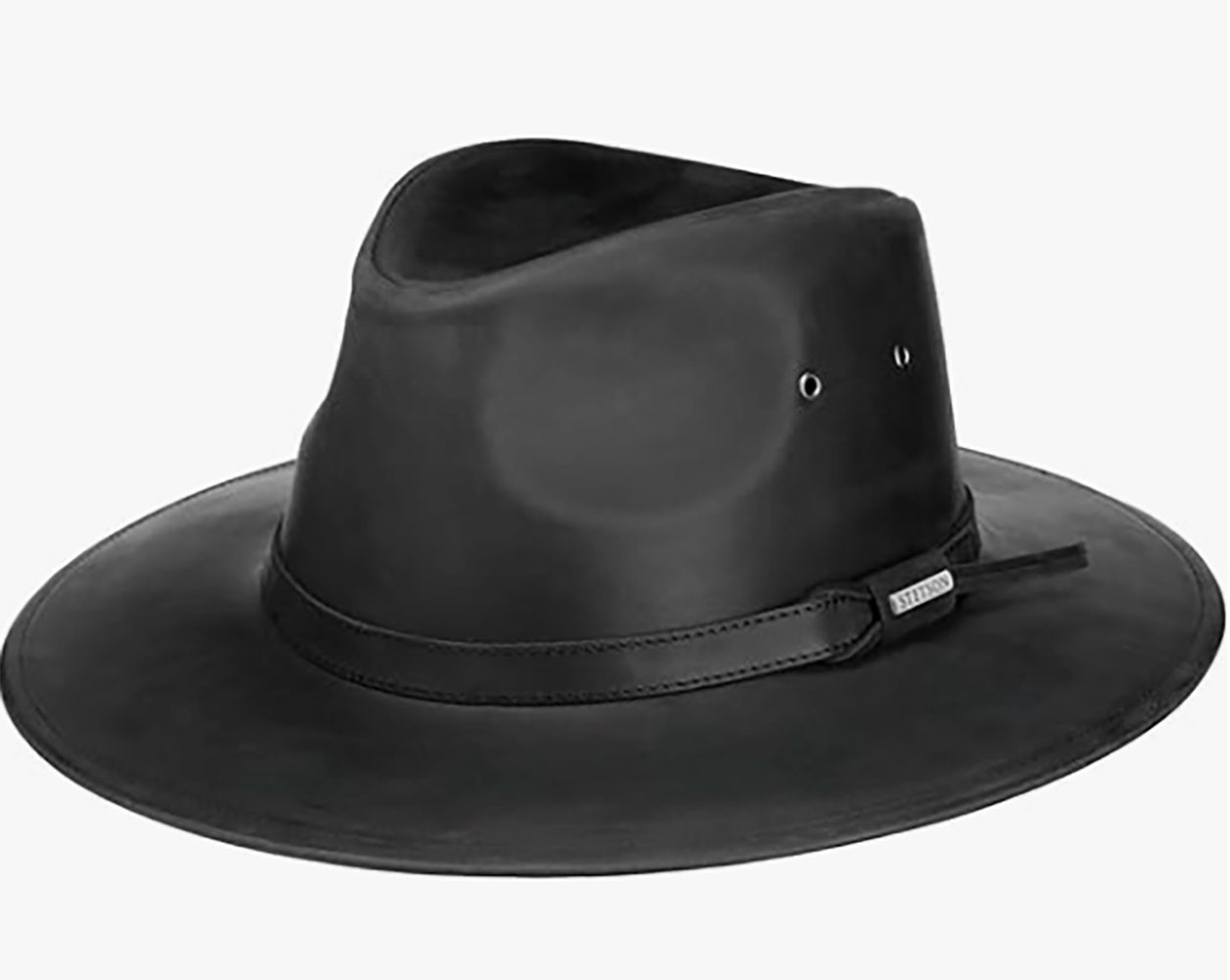 Stetson Buffalo Glencross Leder-Hut - Westernhut - Büffel-Leder - Wasserabweisend - Schwarz